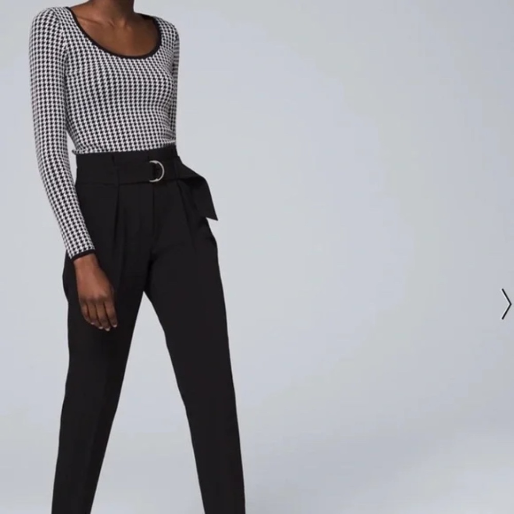 White House Black Market Houndstooth Long Sleeve Sweater